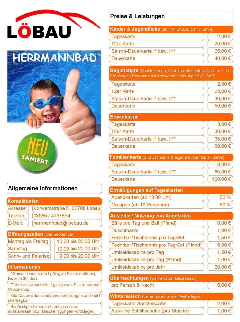 Preisliste Herrmannbad